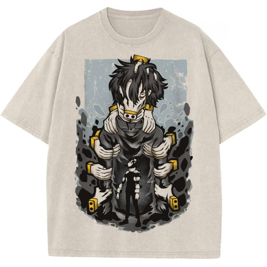 

Hot Anime My Hero Academia Uraraka Ochako Print T-shirt Men Women Tshirts Cotton Clothing Retro Washed T Shirt Harajuku Tops S бежевый