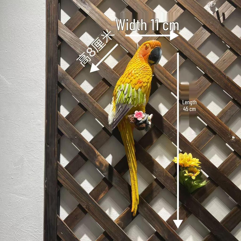 Creative Resin Macaw Cockatoo Small Bird Wall Hanging Ornament