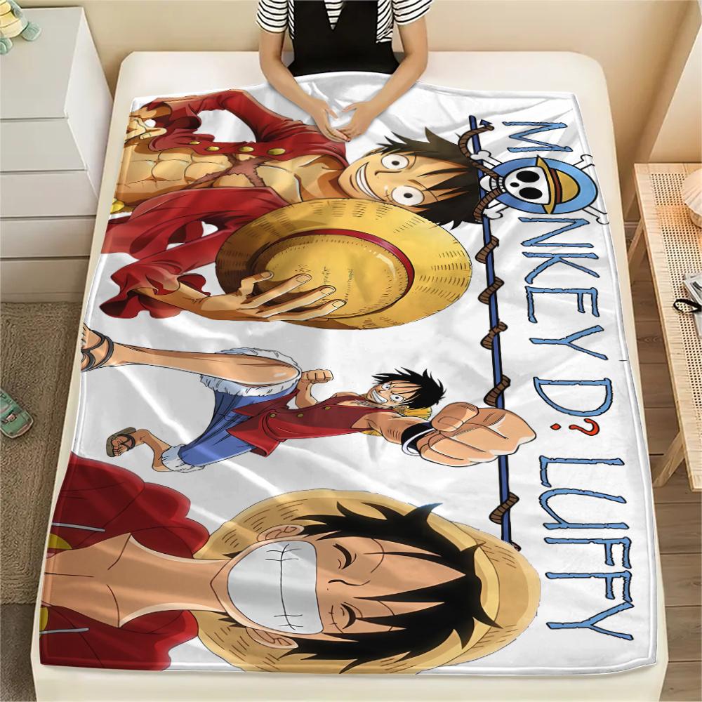 One Piece Character Print Flannel Blanket,High Quality Comfortable for All Seasons,Home Decor,Warmth and Comfort,Perfect for Christmas Gifts