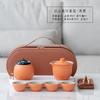 Outdoor camping kung fu teapot retro Jiangshan travel portable cover bowl set business annual meeting