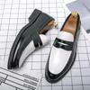Erkekler İçin Beyaz Deri Ayakkabılar Moda Slip On Loafer'lar Yuppie Brogue Ayakkabılar Erkekler İngiliz Tarzı Resmi Deri Erkek Elbise Ayakkabıları