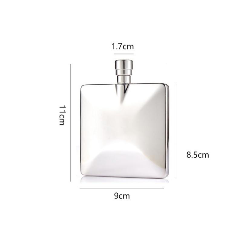 Exquisite 4OZ Flat Hip Flasks High Quality Stainless Steel Whiskey Wine Pot for Outdoor Travel Portable Square Alcohol Container