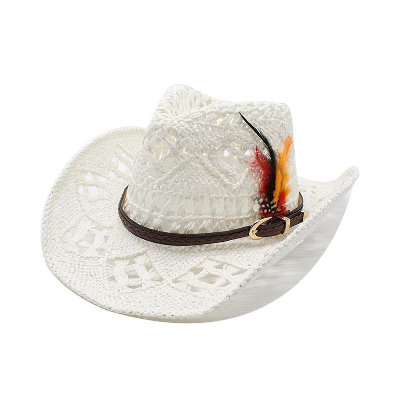 Cowboy Hat Woman, Hollow Ethnic Style Papyrus Western Cowboy Hat, Straw Hat