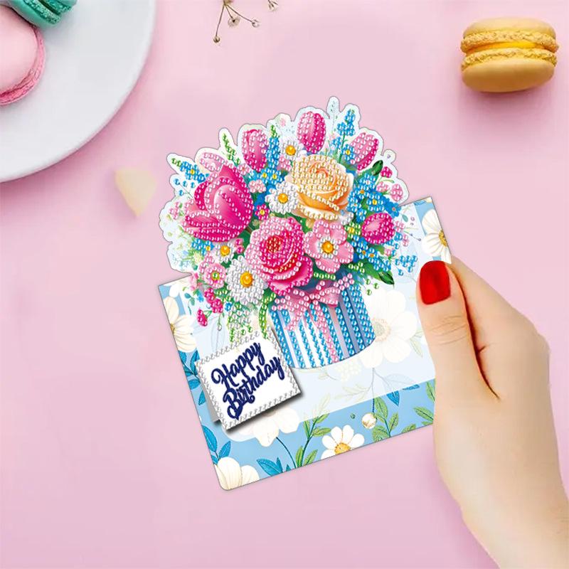 5D Gem Art Girl Ornament Greeting Card - Diamond Painting Decoration for Home or Office