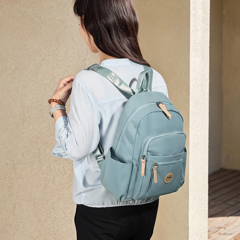 Minimalist Nylon Backpack for Women Large Capacity School Bag Casual Travel Daypack Purse