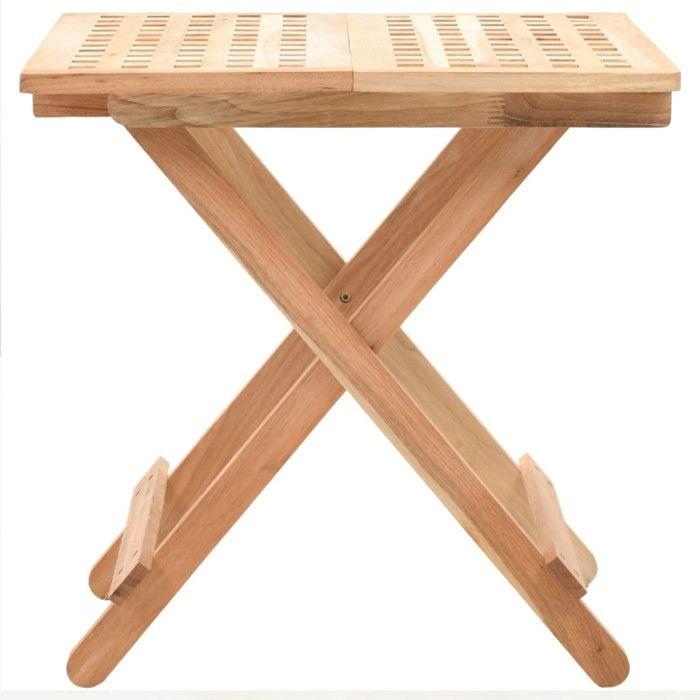 VidaXL Table d'appoint pliante 50 x 50 x 49 cm Bois de noyer massif 247105