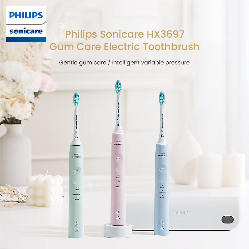Philips HX3697 Electric Toothbrush Adult Health Gingival Protection Series Variable Pressure Sensing Belt UV Sterilization Toothbrush Box with 3 Modes