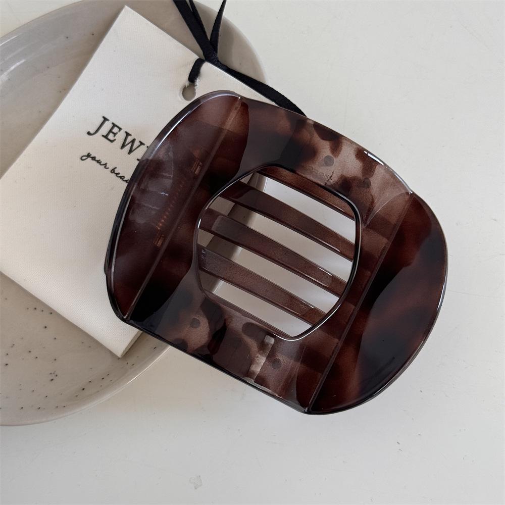 Korean Retro Tortoiseshell Non-Slip Hair Claw Clip for Elegant Half-Up Styles