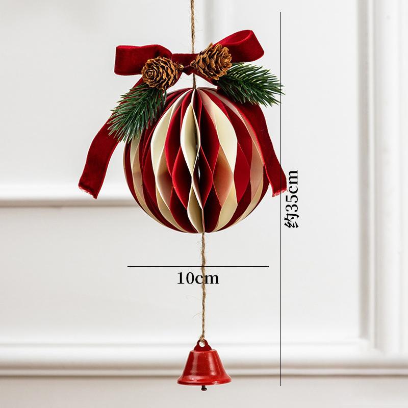 Weihnachts-Waben-Glocke Weicher Hängeanhänger Ornament Festliche Glocken Dekoration Samt-Weihnachtsbaumschmuck Für Kaminsims Feiertag