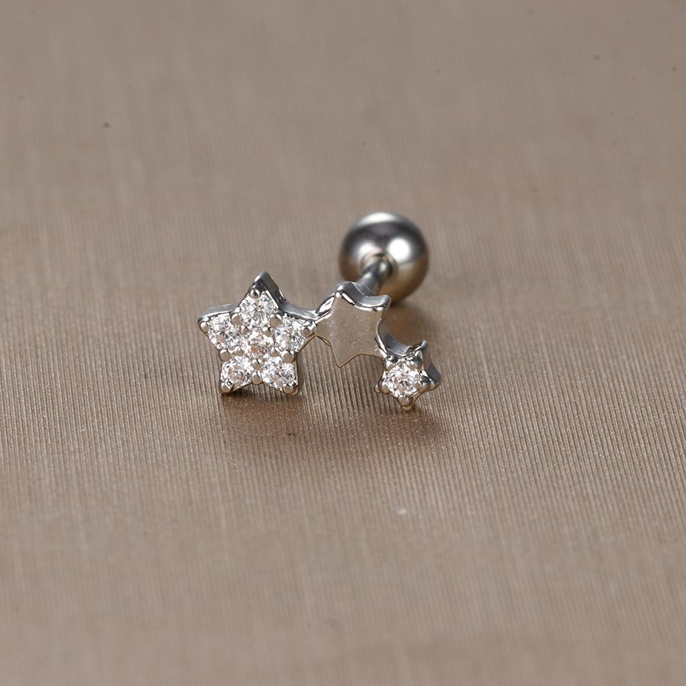 Gold Stainless Steel Earrings with Zircon Studs - Creative and Elegant Design