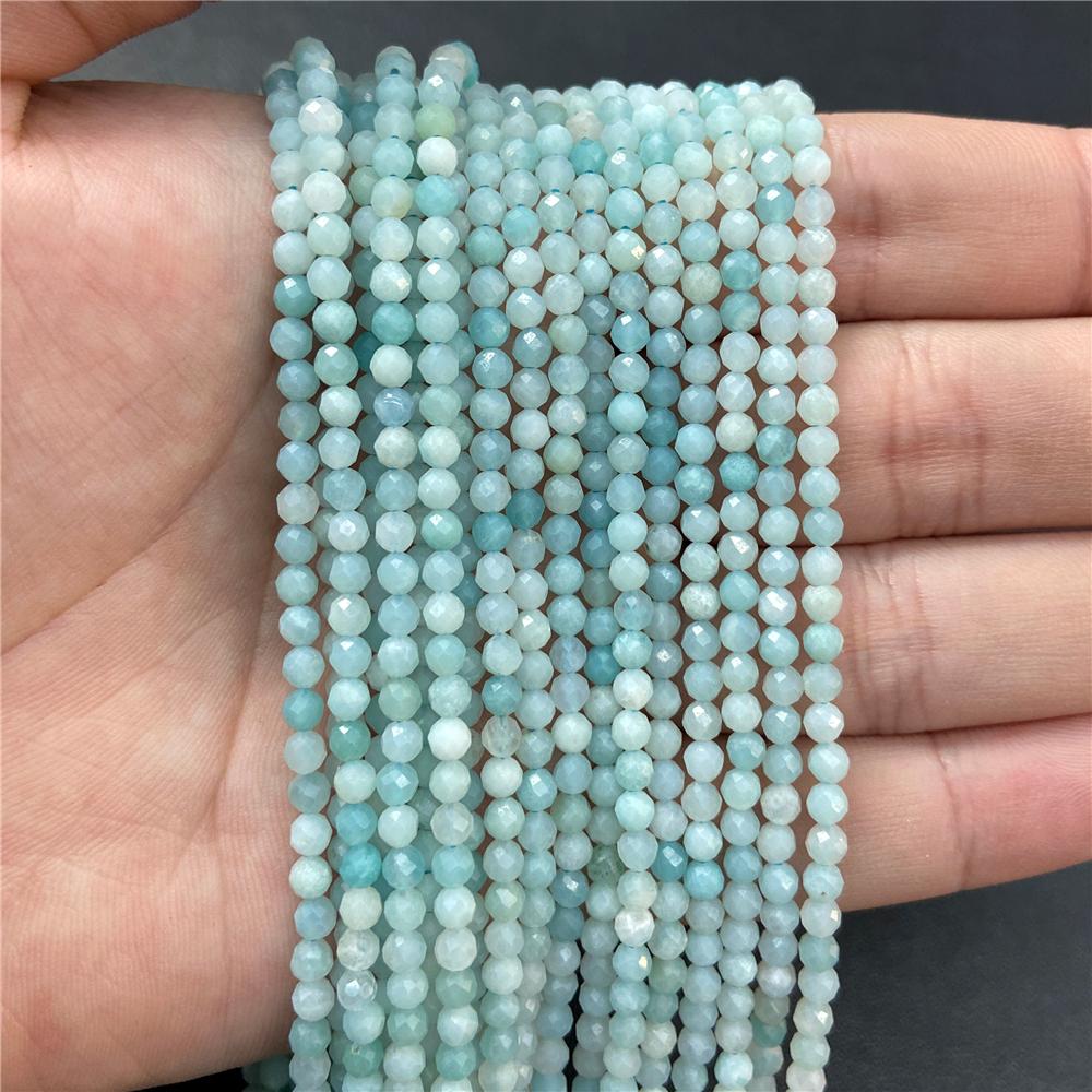 Faceted Natural Stone Pink Rose Quartzs Crystal Beads Round Amethysts Loose Beads for DIY Jewelry Making Necklace