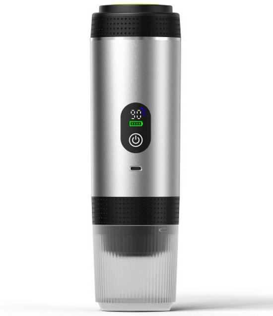 Compact Portable Coffee Maker: Fully Automatic, Heated, 3-in-1 Digital Display for Home, Camping, and Travel Use.