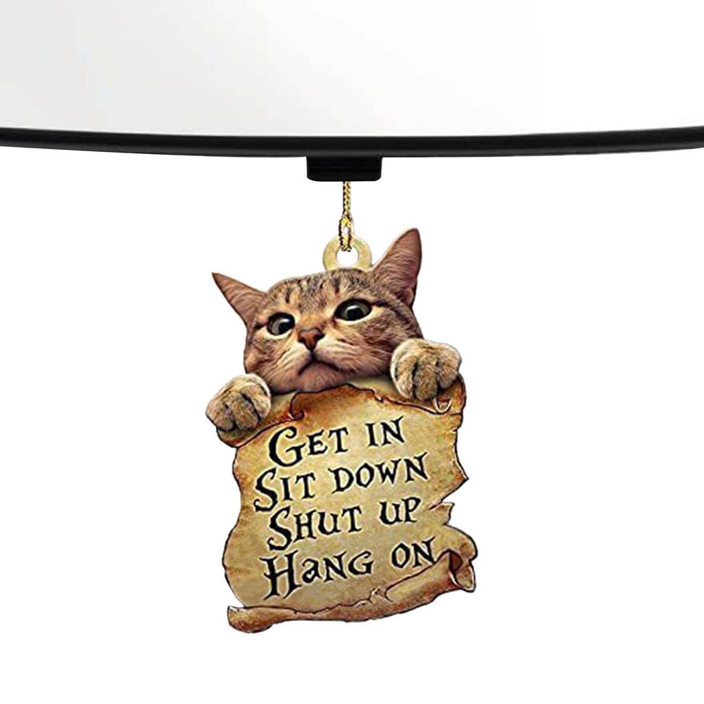 Cat Design Car Rearview Mirror Ornament - Versatile decoration with backpack and keychain, cute