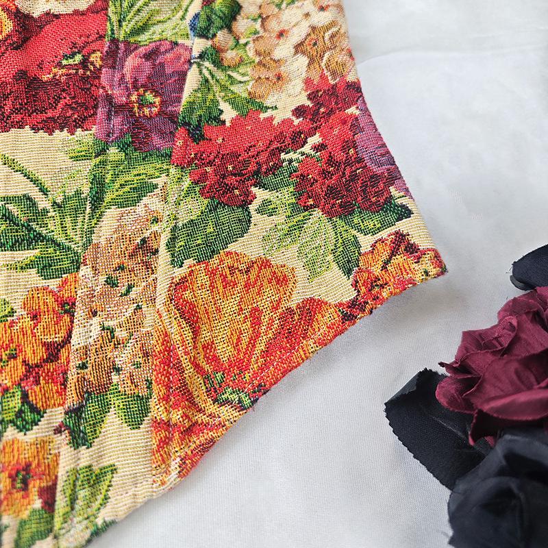 European & American Retro Floral Camisole: French Slim-fit Bustier Corset