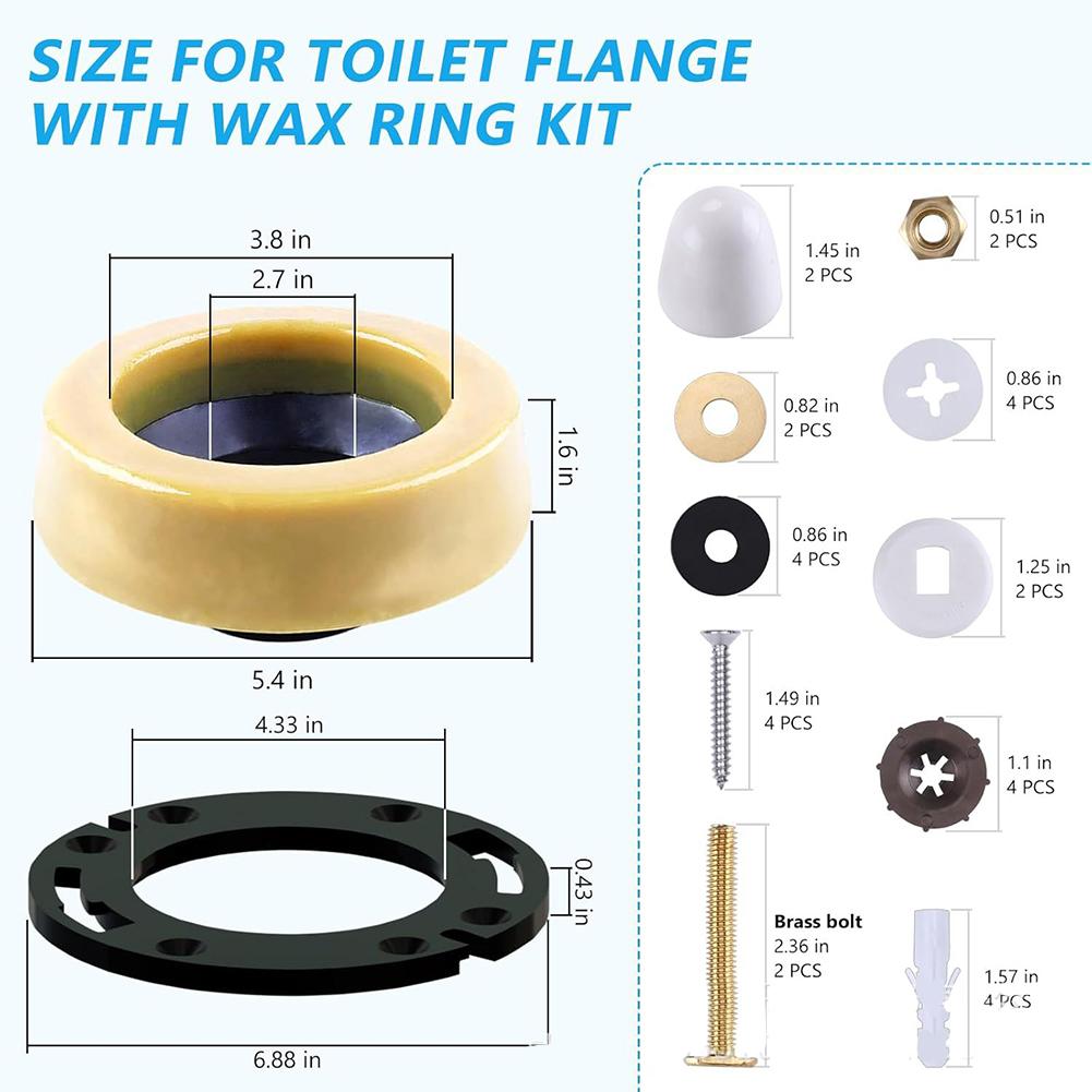 

1 Set Leak-Proof Toilet Wax Ring Kit With PVC Flange Brass Bolts Toilet Flange Ring Toilet Flange Repair Kit China Mainland