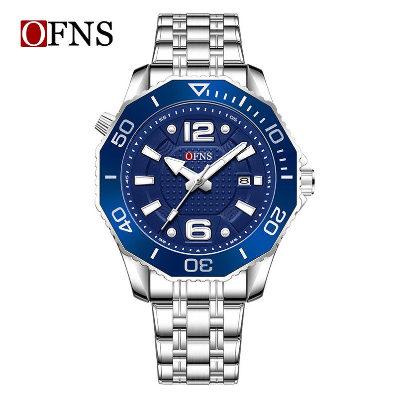 Oufanni Men's Rotating Bezel Quartz Watch - Waterproof, Douyin Style, High-Value with Single Calendar