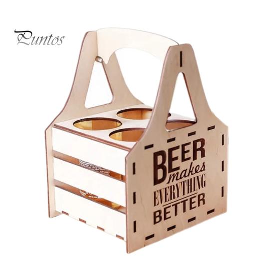 

Деревянная пивная банка для пикника, пивная переноска, держатель для пивных бутылок, сумка в винтажном стиле для 4 или 6 бутылок, вечеринки с возможностью принести свое пиво, барбекю S