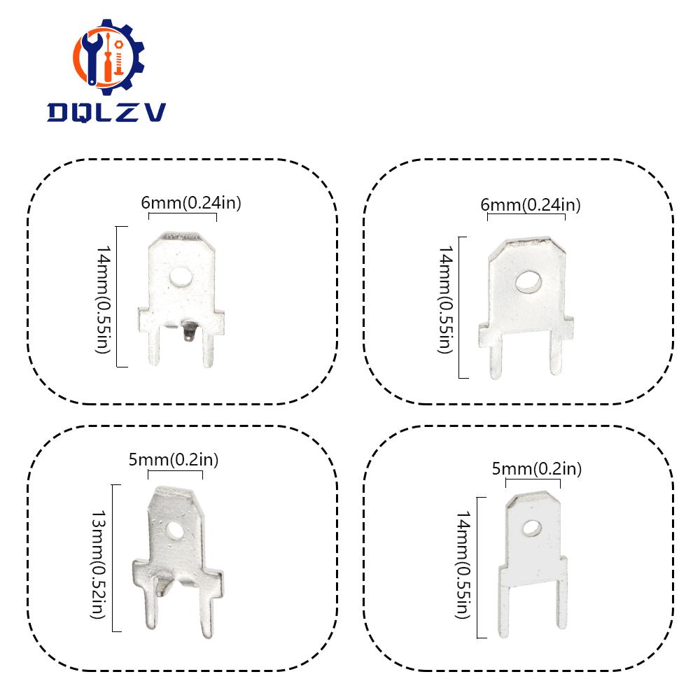4.8MM lug straight Insert Solder Terminals 6.3MM Copper Male Crimp PCB Block Board Terminals PCB Welding Sheet