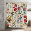 Vintage Floral Shower Curtain with Hummingbirds Watercolor Print Bathroom Decor for Home Decoration