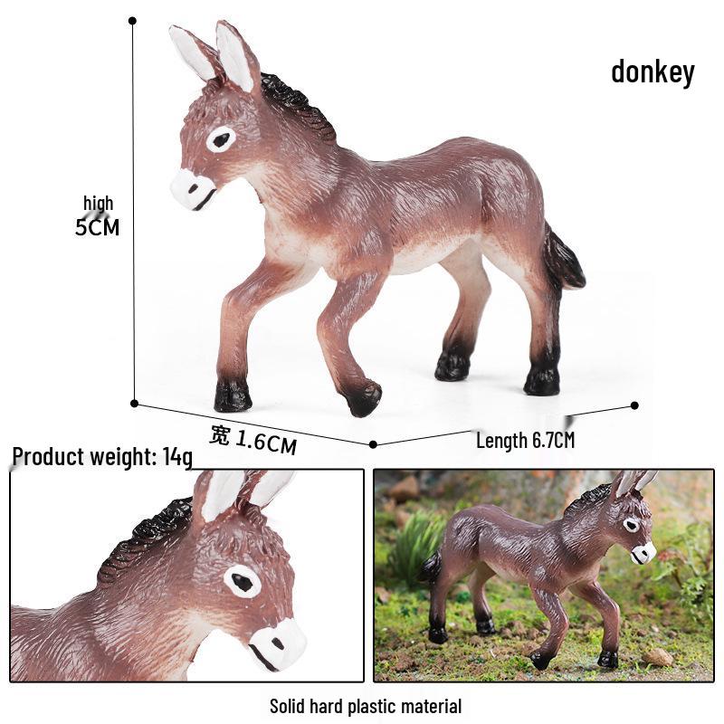 Children's Cognitive Animal Model Toy - Donkey Foal & Zebra Ornament