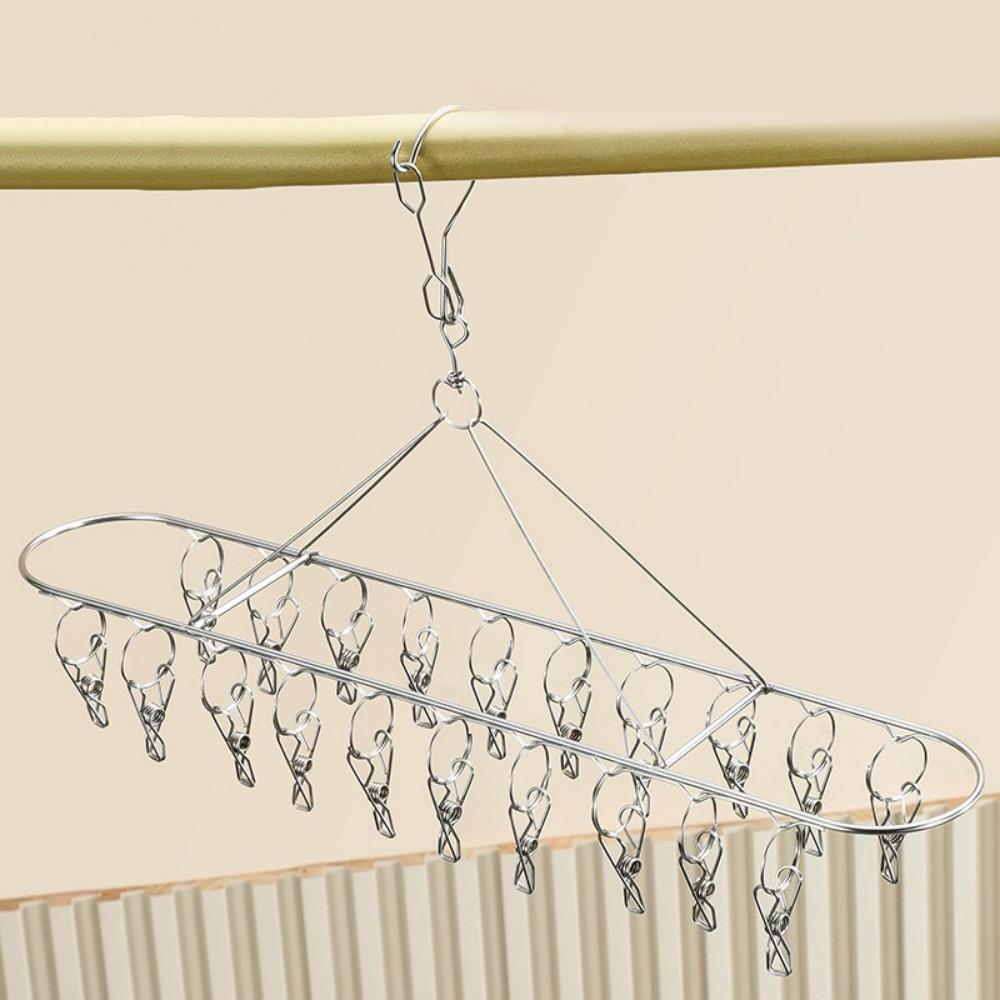 Stainless Steel Sock Laundry Airer Windproof Underwear Socks Holder Laundry Hanger for Home
