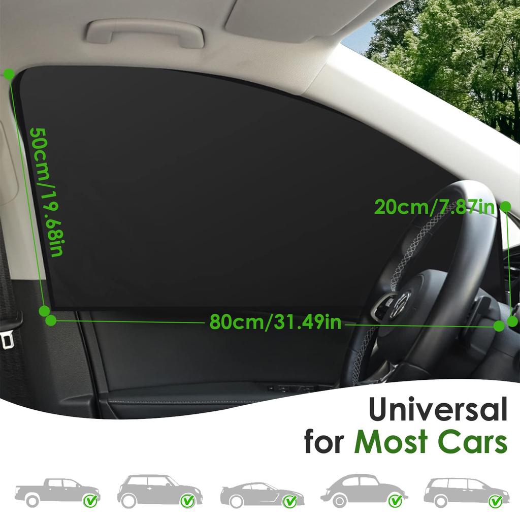 WD&CD Car Curtains, Set of 2, Magnet, Light Blocking, Easy Car Curtain, UV Protection,