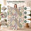 Country Chic Botanical Quilt Fleece Blanket Soft Check Floral Pattern Throw Blanket for Bedroom Sofa Cozy Home Decor Gift