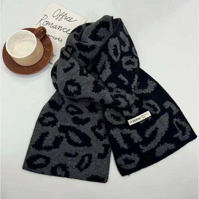 Couple Leopard Print Scarf Fashionable Versatile Warm Texture Fashionable Scarf Autumn and Winter Scarf