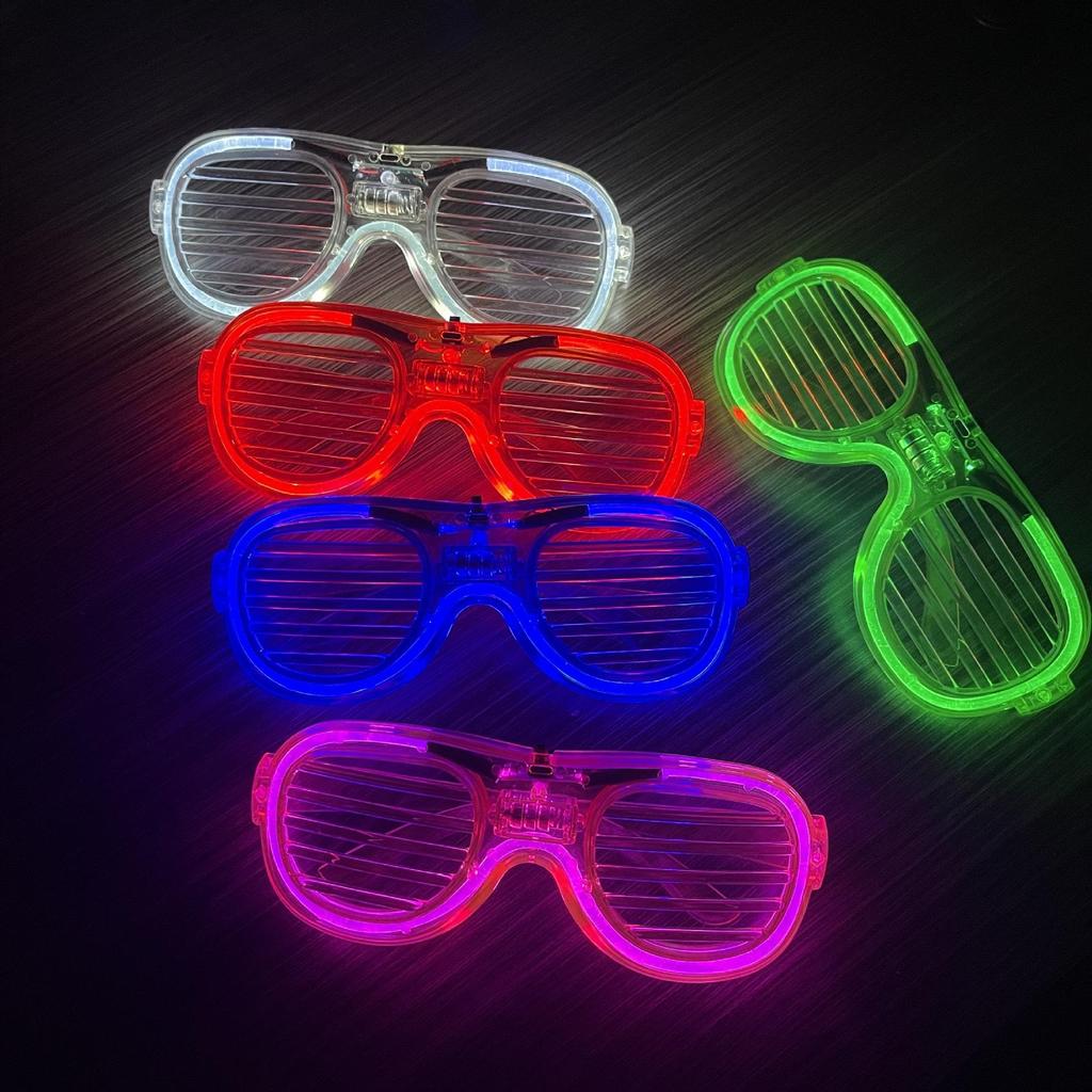 Occhiali a Lamelle Disco Illuminati - Accessori Lampeggianti per Vita Notturna Adulti