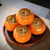 Creative Things Ruyi Tea Can Persimmon Ceramic Sealed Jar Gift Box Set Gift Dried Fruit Candy