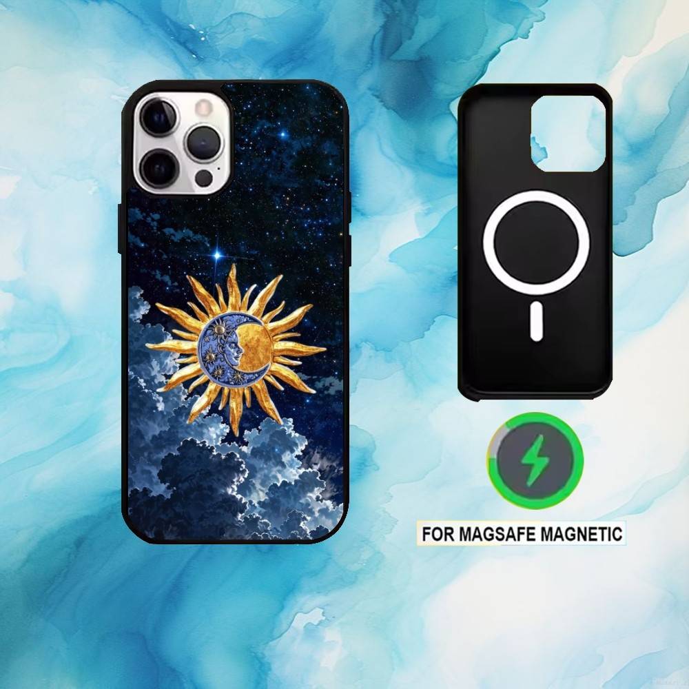 

Abstract Painting Sun And Moon Phone Case For iPhone17,16,15,14,13,12,11 Plus,Pro Max Magnetic For Magsafe Wireless Charging iPhone14PRO