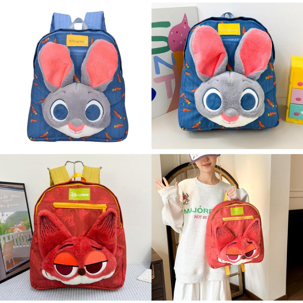 Zootopia Plush Cartoon Animal Backpack With Nick And Judy Plush Doll Decor For Kids And Teens
