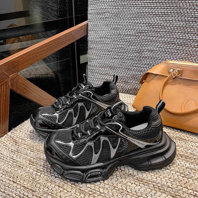Thick-soled mesh dad shoes women's 2025 autumn new breathable outdoor sports mountaineering jogging shoes women's casual sports shoes