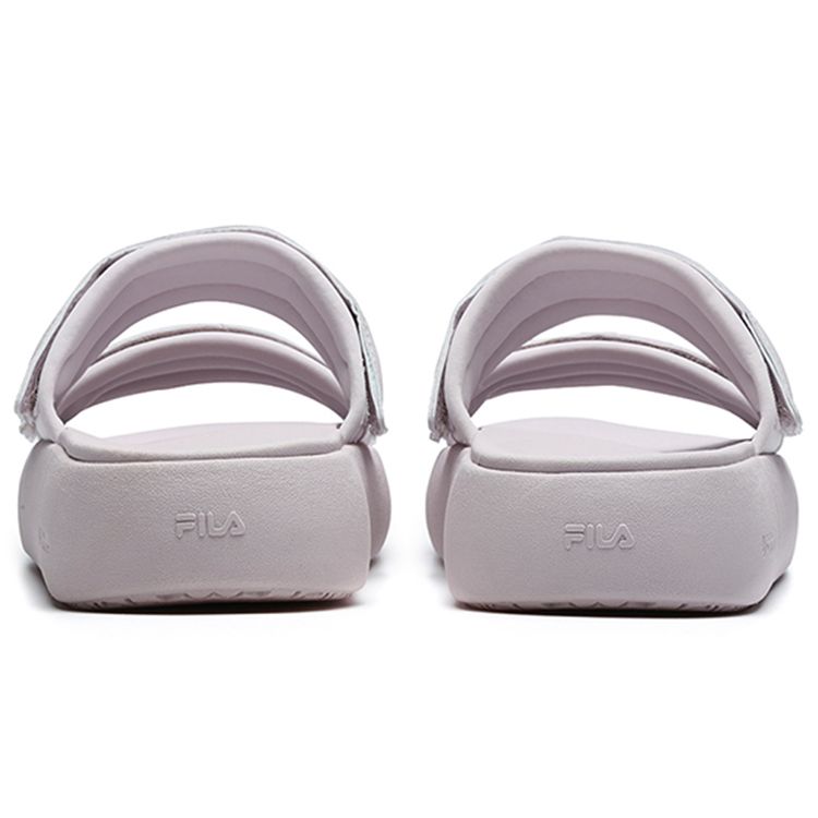 Fila Donut Fashion Versatile Casual Thick Sole Velcro Non-Slip Slide Sandals Women Sandals Light-Gray Purple F12W221503FGA