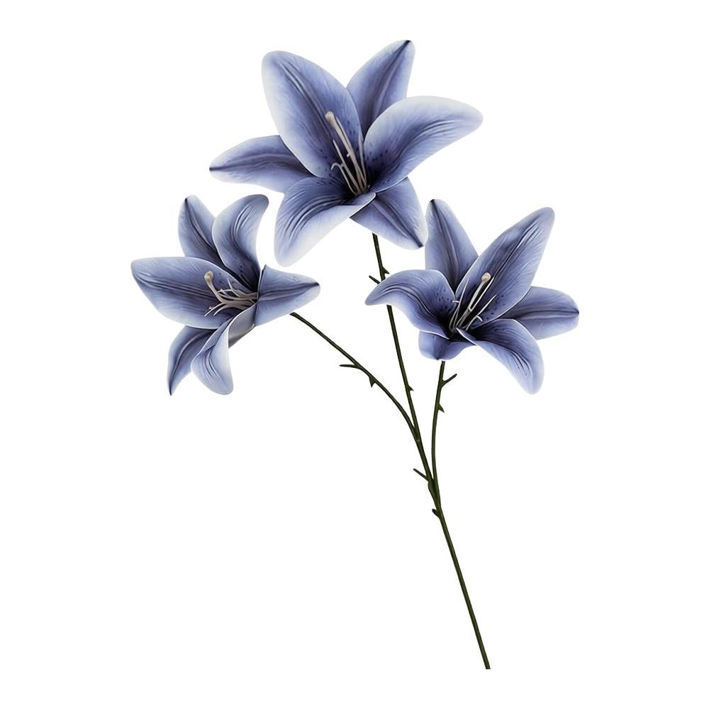 3 Heads Artificial Lilis DIY Flower Floral Arrangement Fake Flowers Realistic Plastic Artificial Flowers Photography Props
