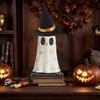 Halloween Cute Resin Ghost Lamp Multi-Purpose Spooky Ghost Figurine Witch Hats Decorations for Party Desktop Decoration