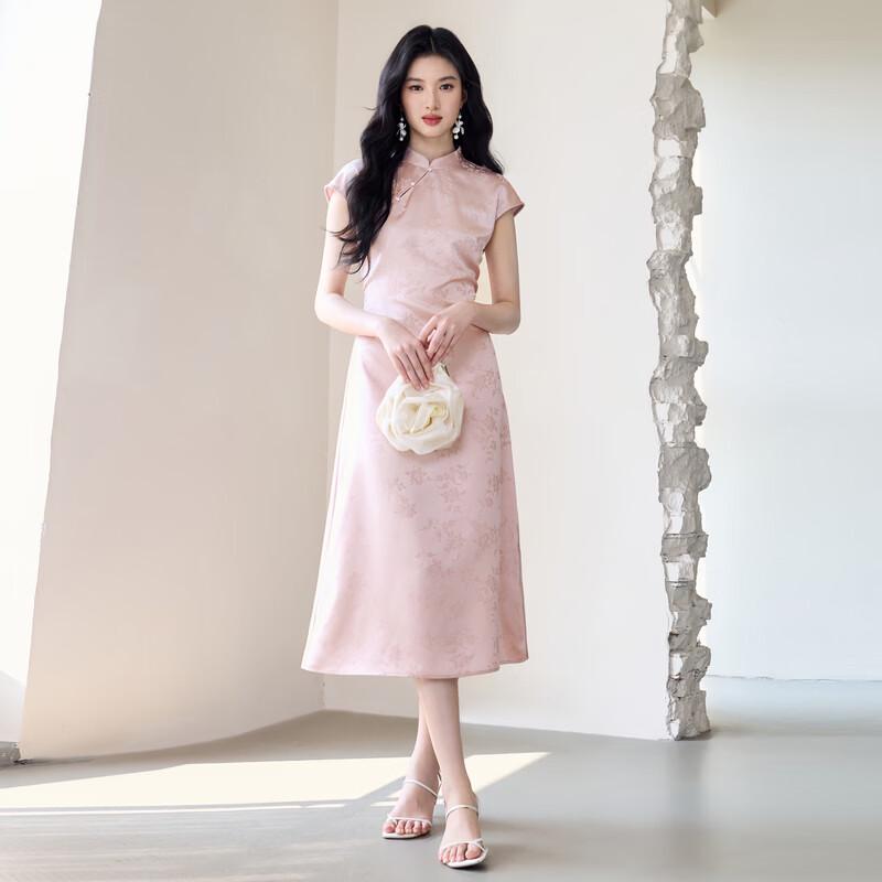 Elegant Chinese Style Jacquard Qipao Dress