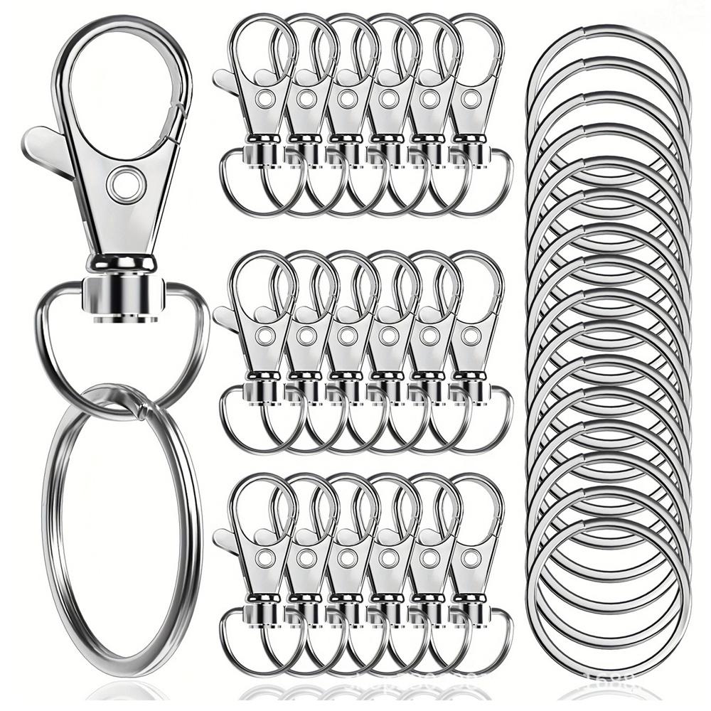 100PCS Keychain Hooks with 50pcs Key Rings 50pcs Swivel Lobster Claw Clasps for Keychain Clip Lanyard, Jewelry Making, Crafts