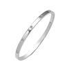 European & American Titanium Steel Hollow Electroplated Bangle with Diamonds - Versatile Stainless Steel Women's Fashion Jewelry