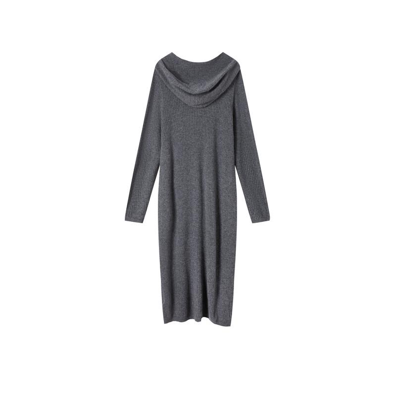 Elva' Island Women's Hooded Wool Knit Midi Dress