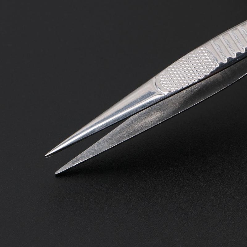 Professional Straight Fine Point Tweezers For Eyelash Extension Stainless Steel