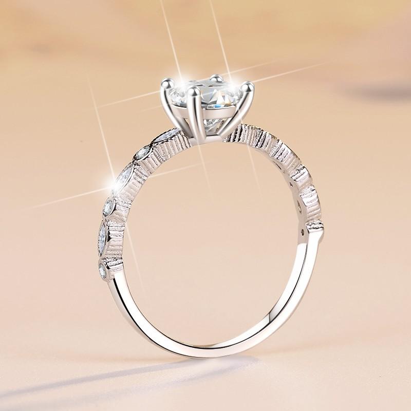 Top Unisex 925 Sterling Silver Moissanite Ring Large Sale Diamond Princess Jewelers Perfect Band for Women