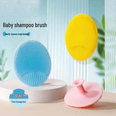 Silicone Baby Shampoo Brush & Bath Sponge for Kids