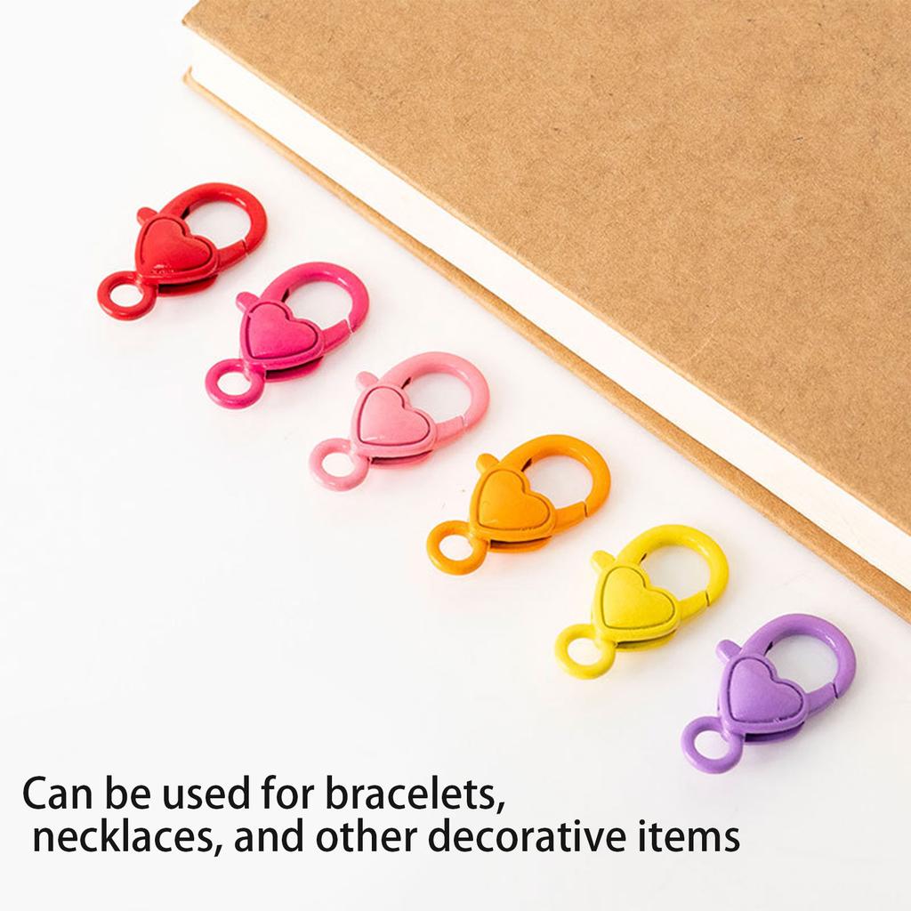40 Pieces Love Heart Shaped Lobster Claw Clasps Fashion Accessory for Keychains Necklaces Bracelets Jewelry Projects