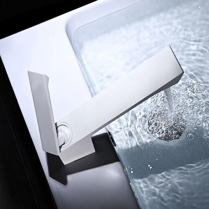Gun Gray  Hot and Cold Wash Basin Faucet Brass Creative Countertop Wash Sink Tap Deck Mounted Single Hole Tap Household