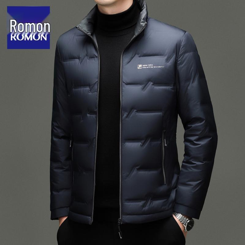 

Luomon Men s Lightweight Windproof Down Jacket - Autumn/Winter Business Casual Coat for Middle-Aged Dads. 170 (50-60 kg) синій