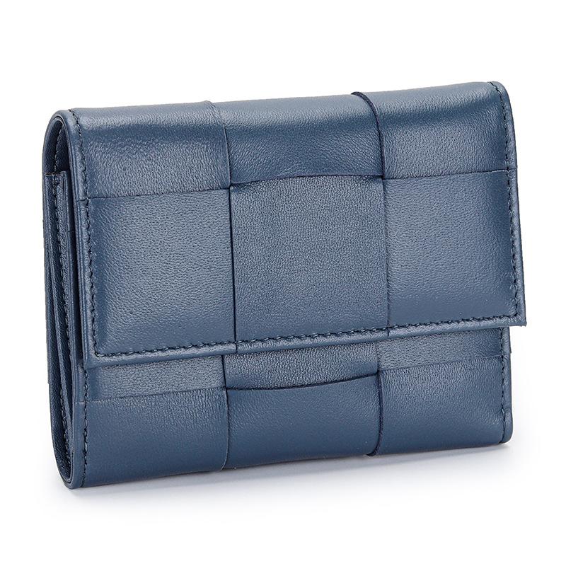 Sheepskin Knitted Three-fold Women's Wallet Fashionable Multifunctional Short Change Purse
