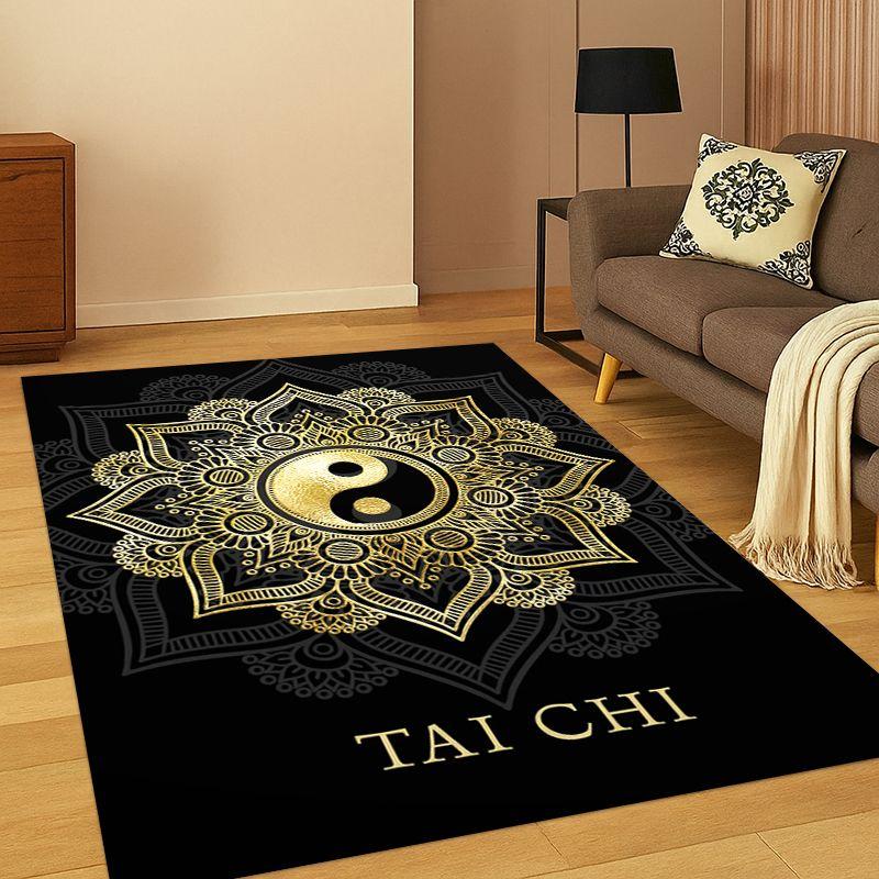 Yin Yang Symbol Chinese Tai Chi Carpet Rug for Bedroom Living Room Sofa Playroom Doormat Home Decor,Kid Game Area Rug Non-slip