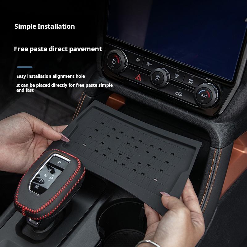 For Ford Ranger 2025 Central Control Wireless Charging Protection Pad Silicone Material Automotive Interior Car Accessories