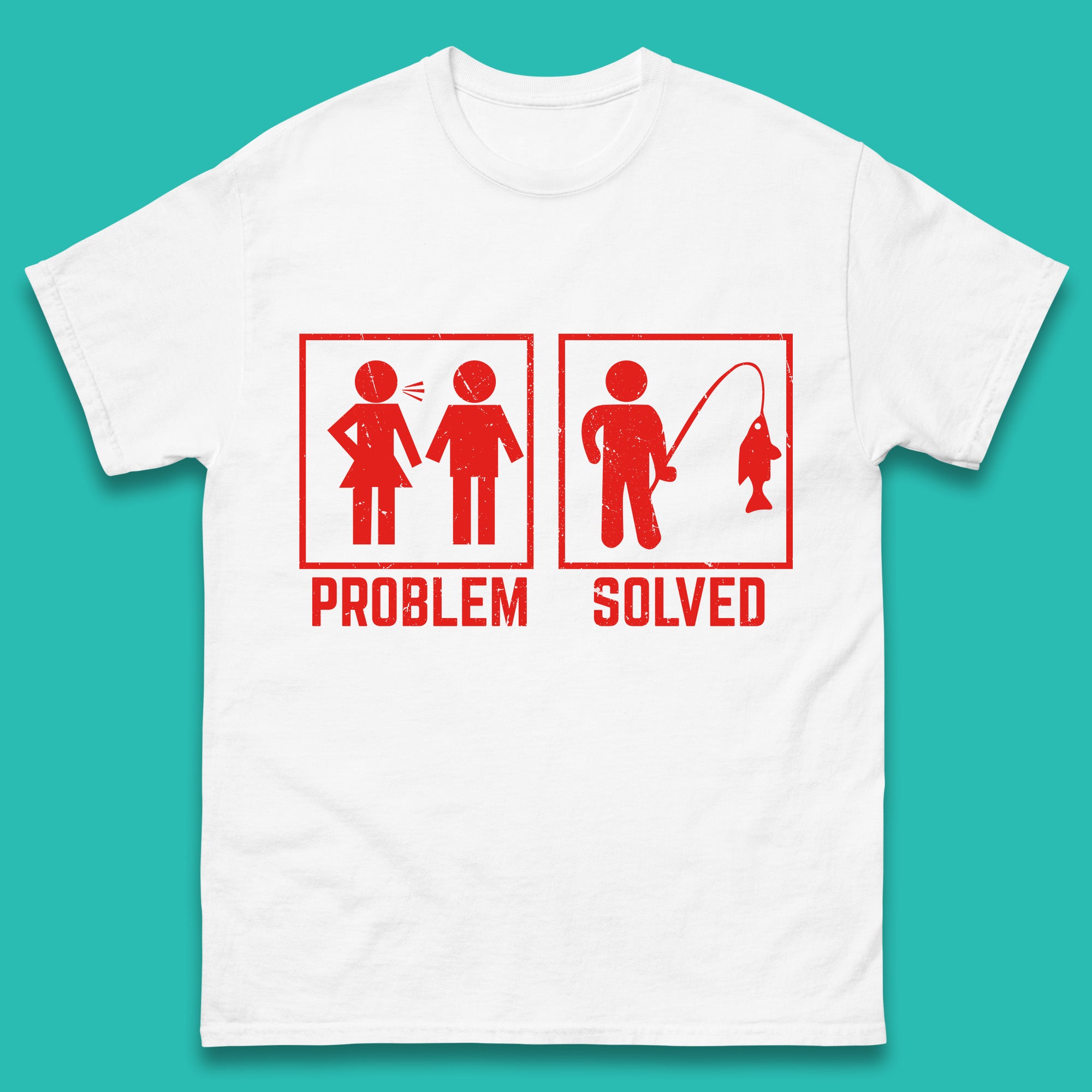Problem Solved Fishing Funny Relationship Fish Fisherman Fishing Lover Gift Mens Tee Top S